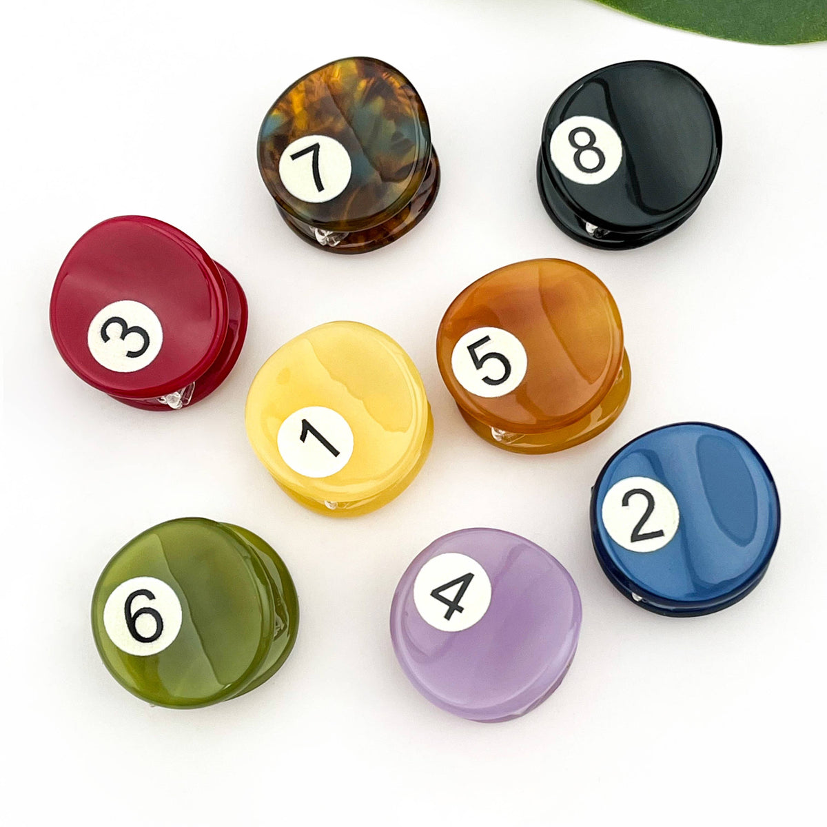 Mini Billiard Ball Acetate Claw Clip, Colorful Hair Clip