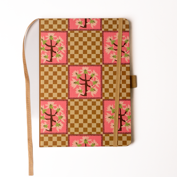 Checker Orchid Soft Touch Hardbound Layflat Notebook Journal
