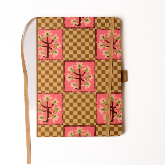 Checker Orchid Soft Touch Hardbound Layflat Notebook Journal