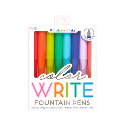 Color Write Fountain Pens - Set of 8