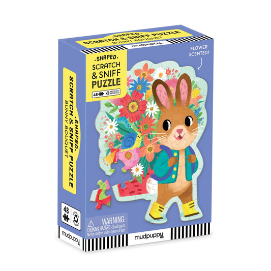 Bunny Bouquet 48 Piece Scratch & Sniff Shaped Mini Puzzle