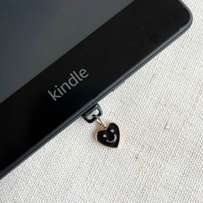 Enamel Smiley Heart Kindle Charm