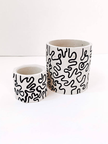 Squiggle Painted Planter