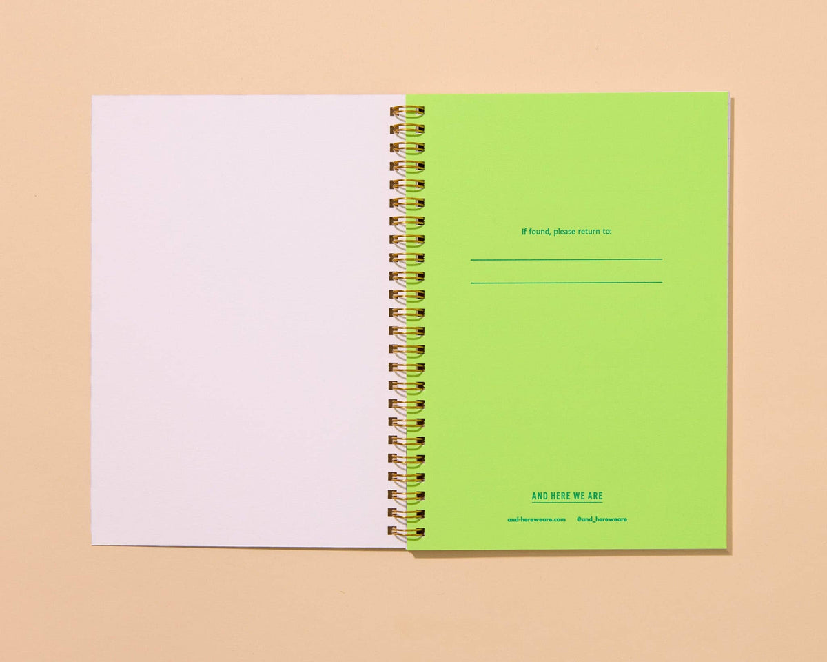 Letterpress A5 Spiral Notebook (Lined)—Cat Toile