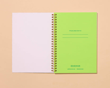 Letterpress A5 Spiral Notebook (Lined)—Cat Toile