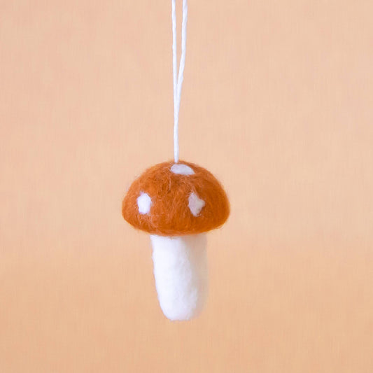 Holiday Mushroom Ornament | Brown
