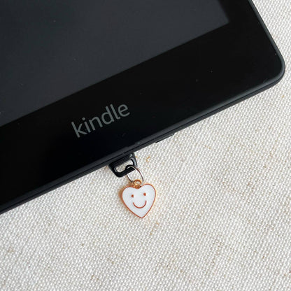 Enamel Smiley Heart Kindle Charm