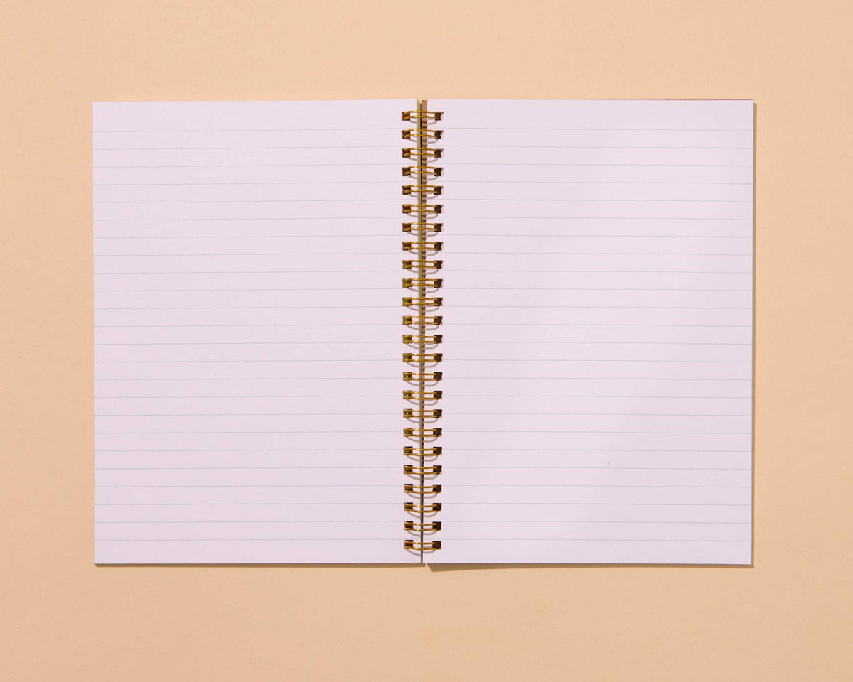 Letterpress A5 Spiral Notebook (Lined)—Cat Toile
