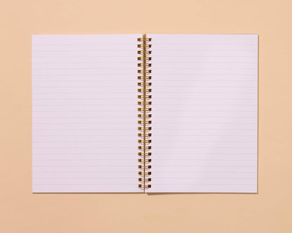 Letterpress A5 Spiral Notebook (Lined)—Cat Toile