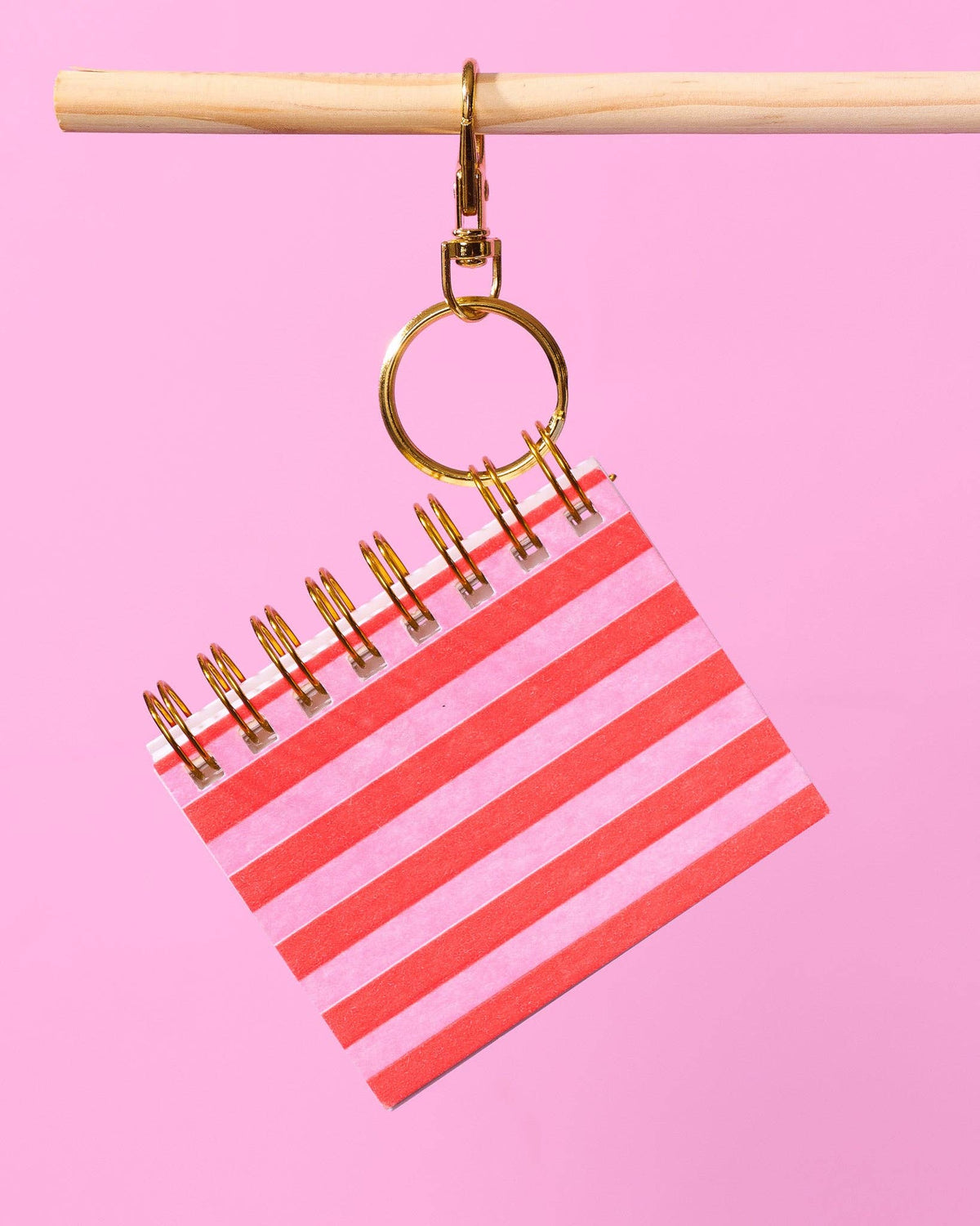 Letterpress Teenybook Mini Notebook Bag Charm—Cabana Stripe