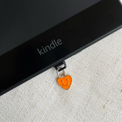 Enamel Smiley Heart Kindle Charm