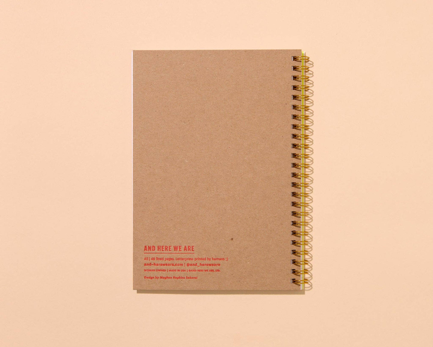 Modern Trendy Letterpress A5 Spiral Notebook — Sardine Fish