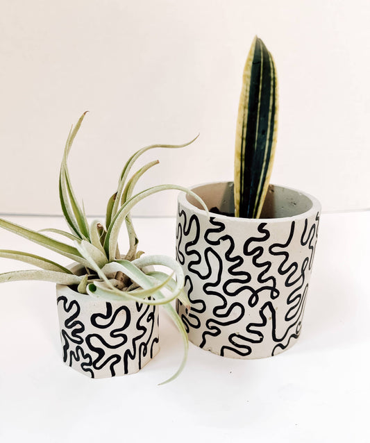 Squiggle Painted Planter