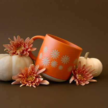 Retro Ceramic Mug | Pinwheel Flowers