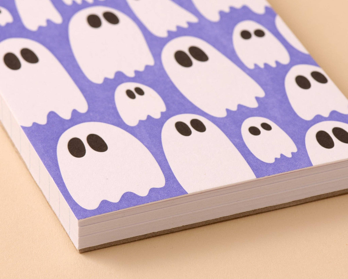 Letterpress Small Spiral Notebook (Lined)—Ghosts and Ghouls