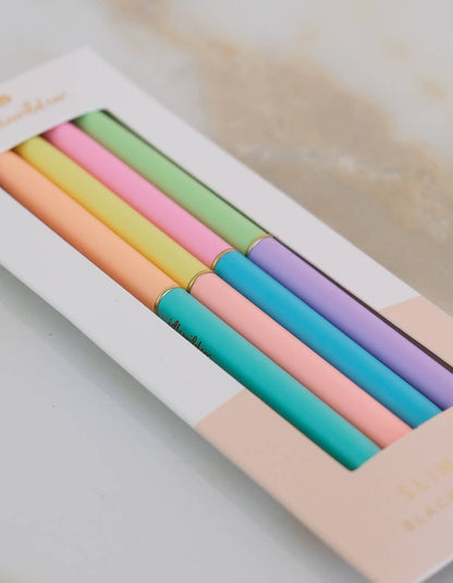Neon Duo Tone Slim Pen, Set of Four