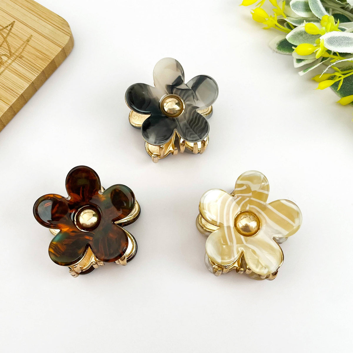 1.4'' Mini Metal Flower Hair Claw Clip