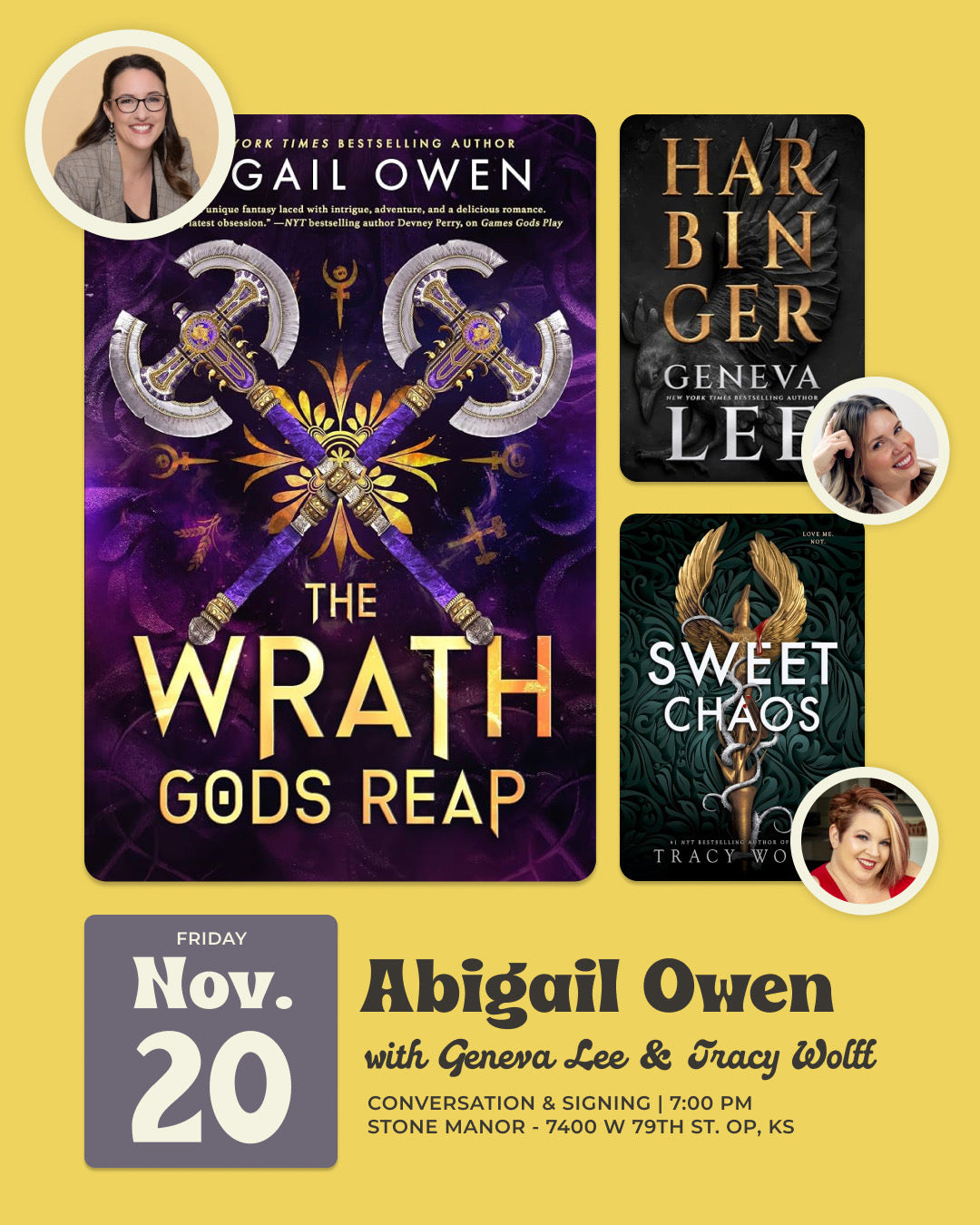 Wrath Gods Reap Bookstore Tour