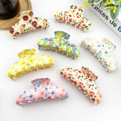 Floral Hair Claw Clip, Oil Painting Hair Clip