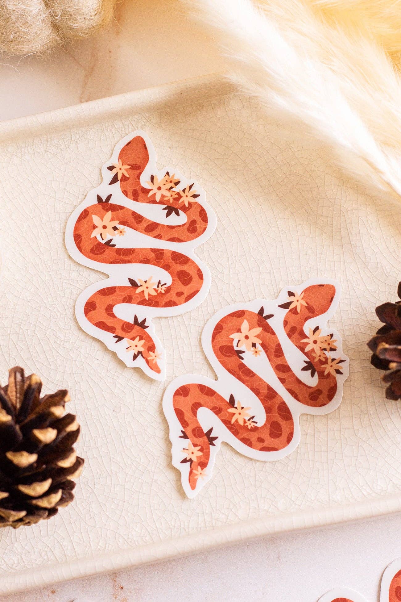 Floral Snake Sticker