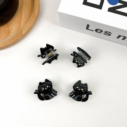 Mini Black Cat Claw Clip, Acetate Hair Clip