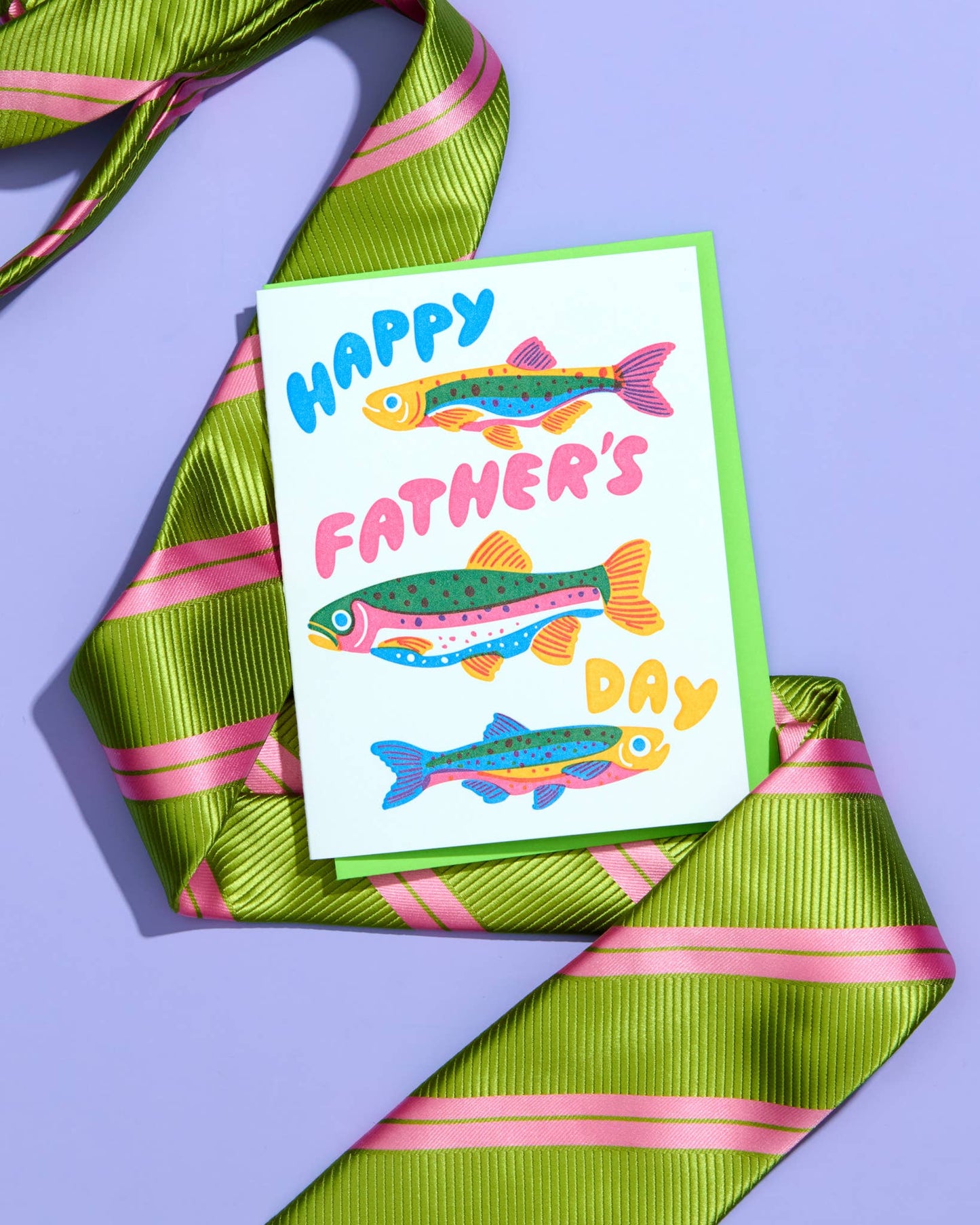 Cute Letterpress Father's Day Greeting Card — Rainbow Trout