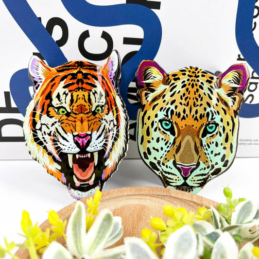 Tiger Head Hair Claw Clip, Cheetah Head Hair Clip
