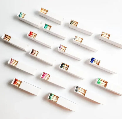 White Matchbox with Colorful Matchsticks