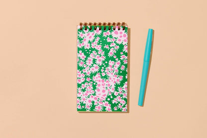 Modern Floral Letterpress Small Spiral Notebook — Aster