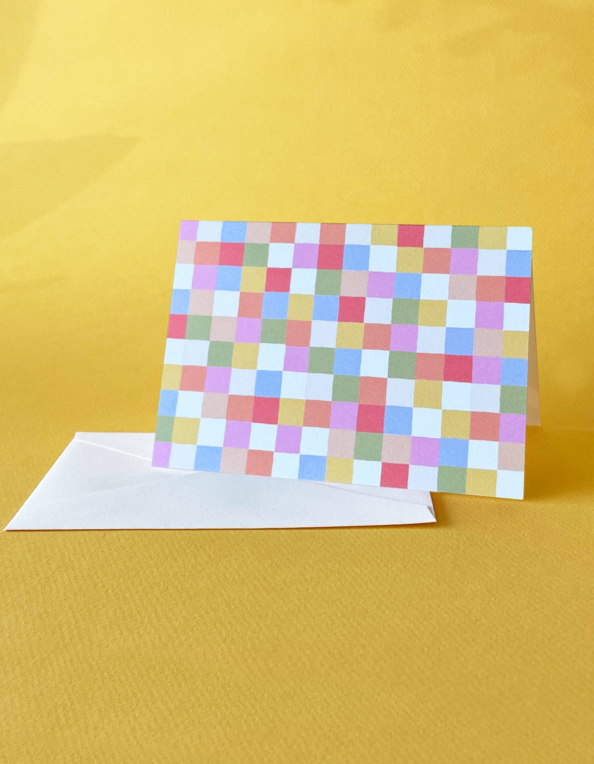 Mini Rainbow Checks Notecards - Boxed Set of 12