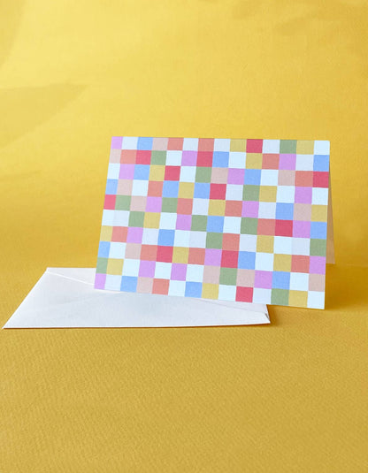 Mini Rainbow Checks Notecards - Boxed Set of 12