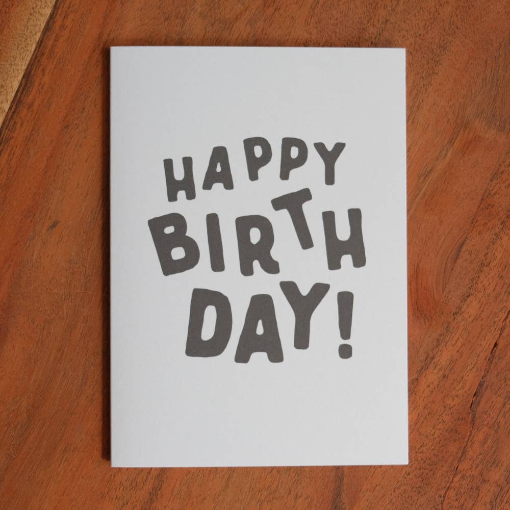 Happy Birthday Greeting Card — Black