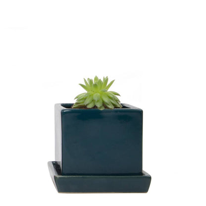Cube Pot With Saucer And Drainage Hole 60 Plus Colors