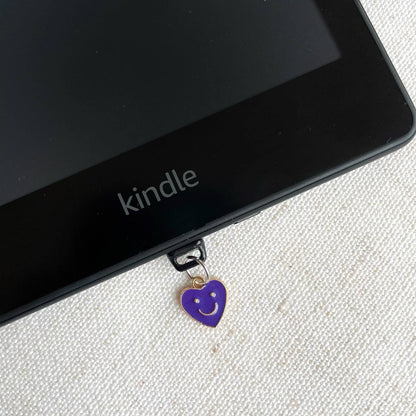 Enamel Smiley Heart Kindle Charm