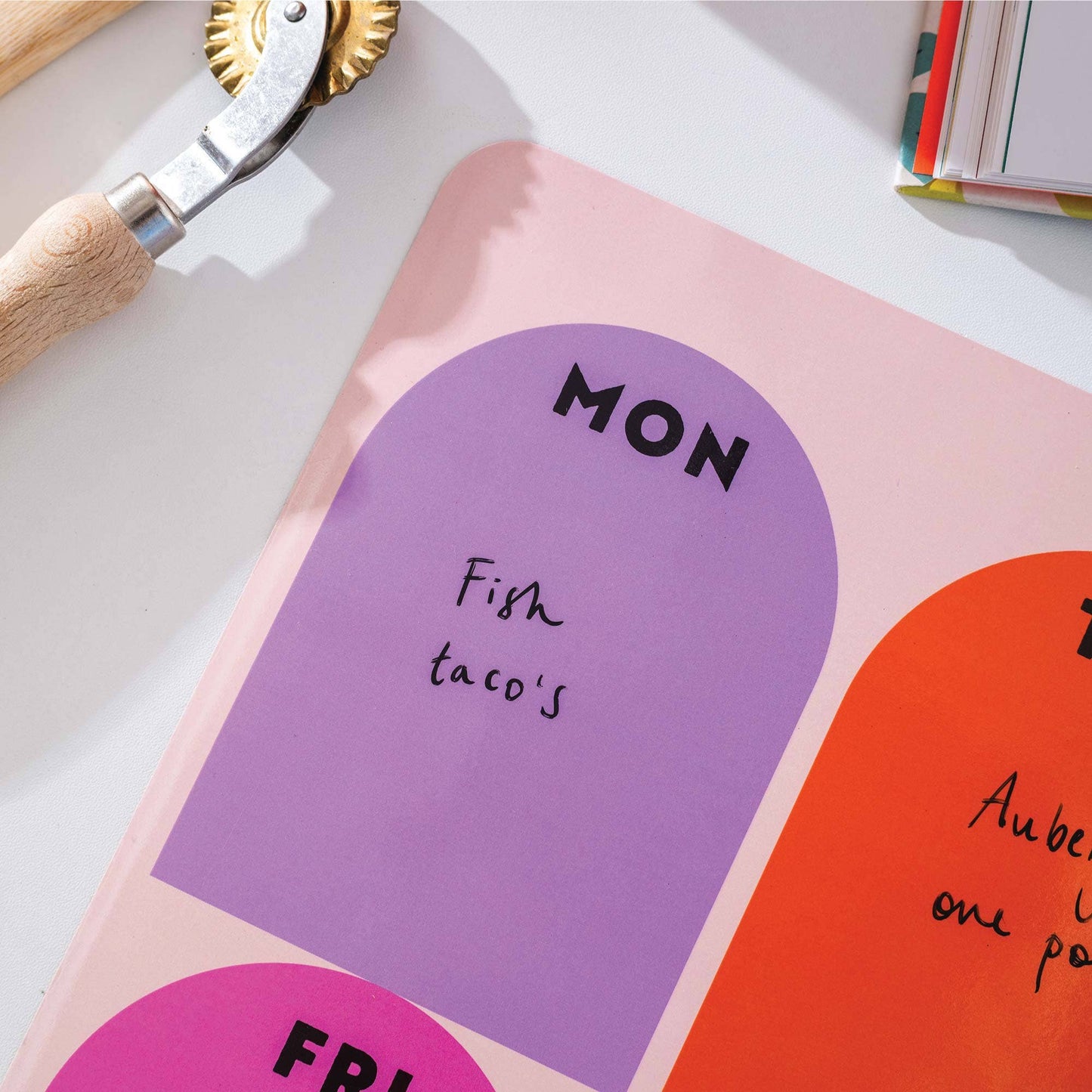 Large A3 Magnetic Weekly Planner | Rainbow Arches | Fridge Magnet Planner