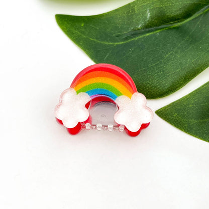 Mini Smiley Face Hair Claw Clip, Cute Floral Hair Clip