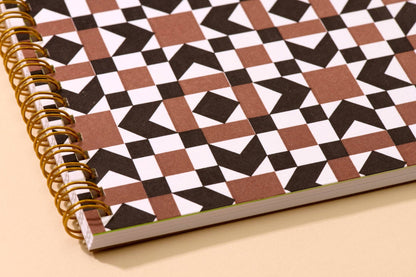 Modern Cozy Letterpress A5 Spiral Notebook — Autumn Quilt