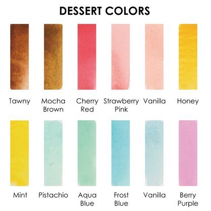 Watercolor Pocket Set Of 12 With Brush - Dessert Colors