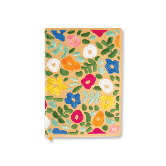 Spring Garden Embroidered Layflat Journal Notebook