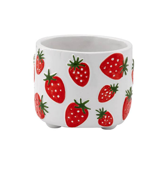 Strawberry Ceramic Planter - Spring - Fruit  #34072