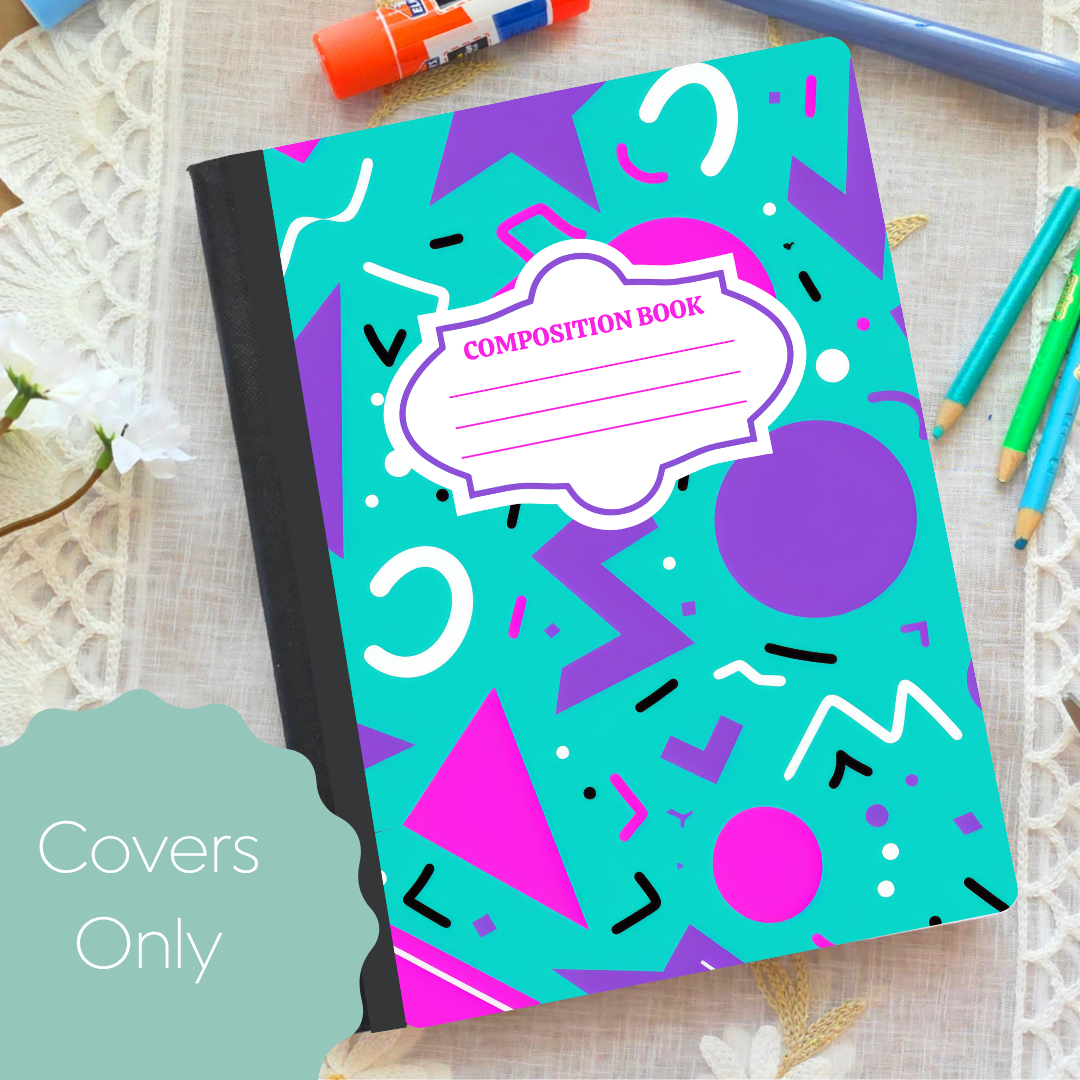 90s Pattern-Composition Notebook Cover