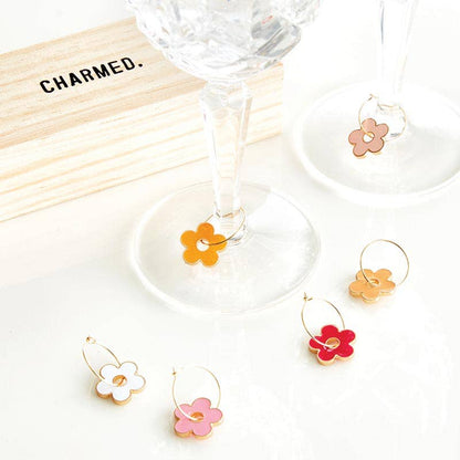 Wine Charms in Wood Box - Charmed - Set of 6
