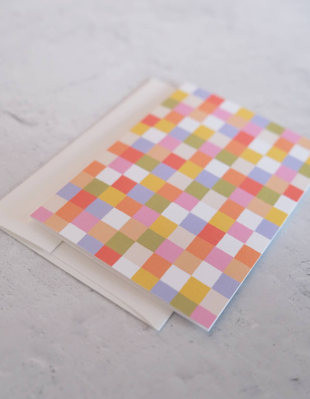 Mini Rainbow Checks Notecards - Boxed Set of 12
