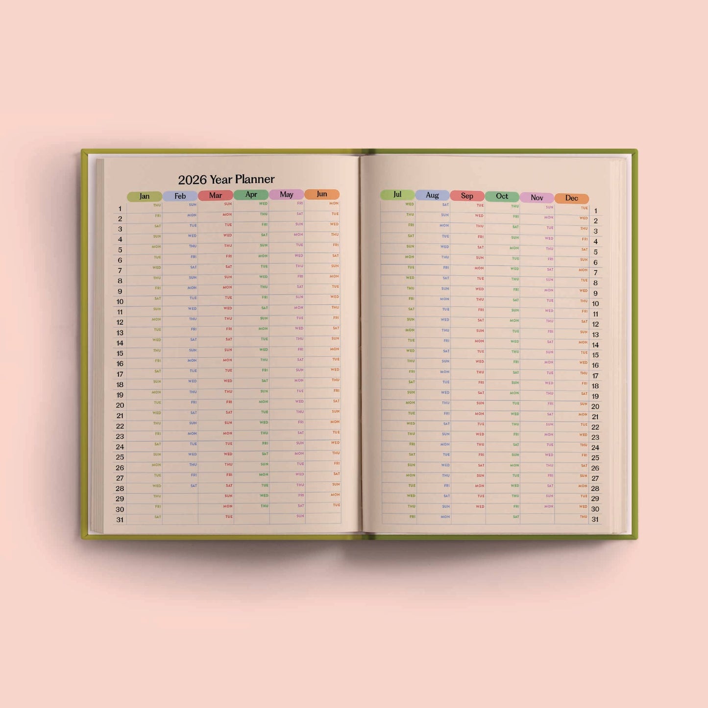 2026 Weekly Planner | Diary Agenda A5 | Les Fleurs