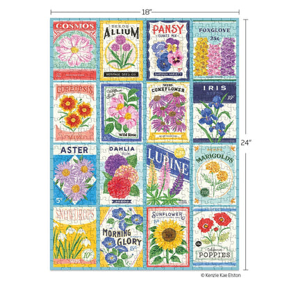 Seed Packets 500 Piece Puzzle, Spring Flower Garden Gift