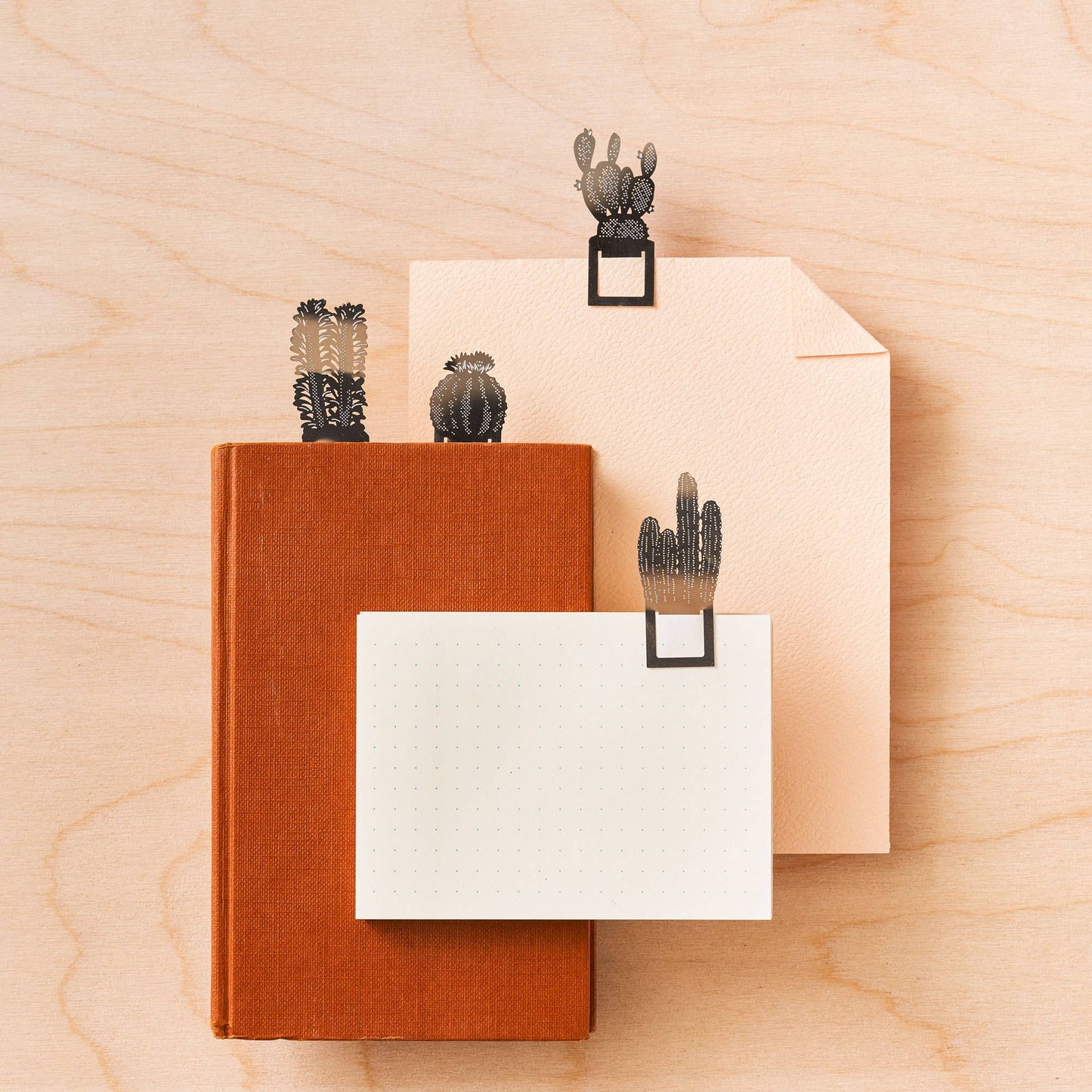 Cactus Bookmarks, metal page markers