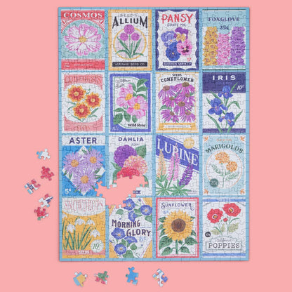 Seed Packets 500 Piece Puzzle, Spring Flower Garden Gift