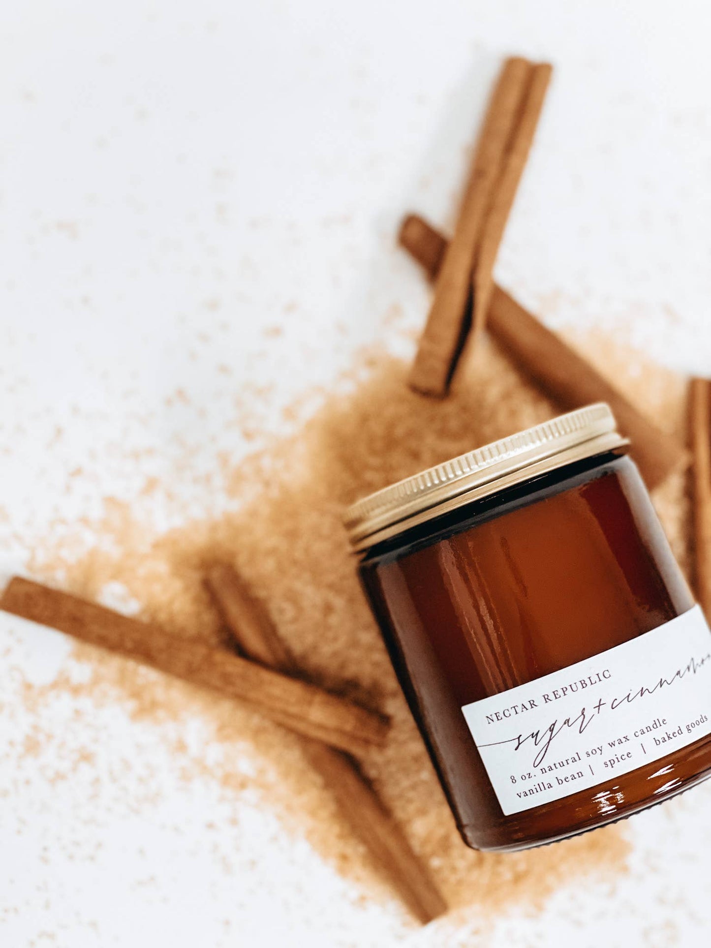 Sugar + Cinnamon : Tin Soy Candle  ( fall winter holiday )