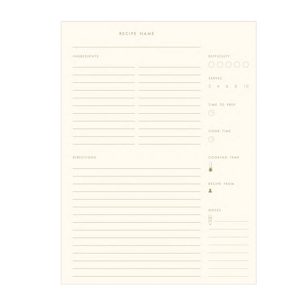 Classic Frame Recipe Book : French Vanilla