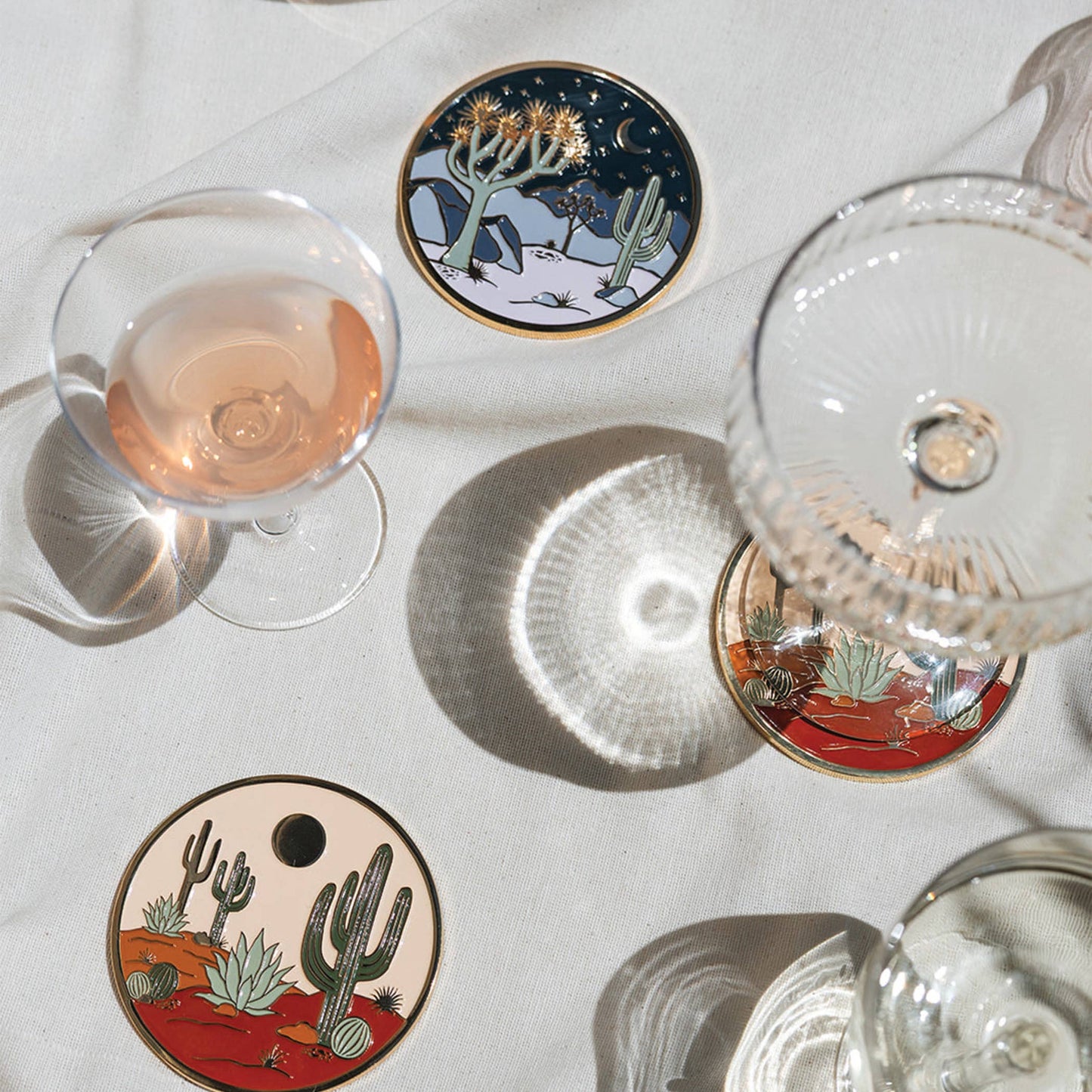 Warm Desert Gold Drink Coasters | Summer Gift + Garden Party